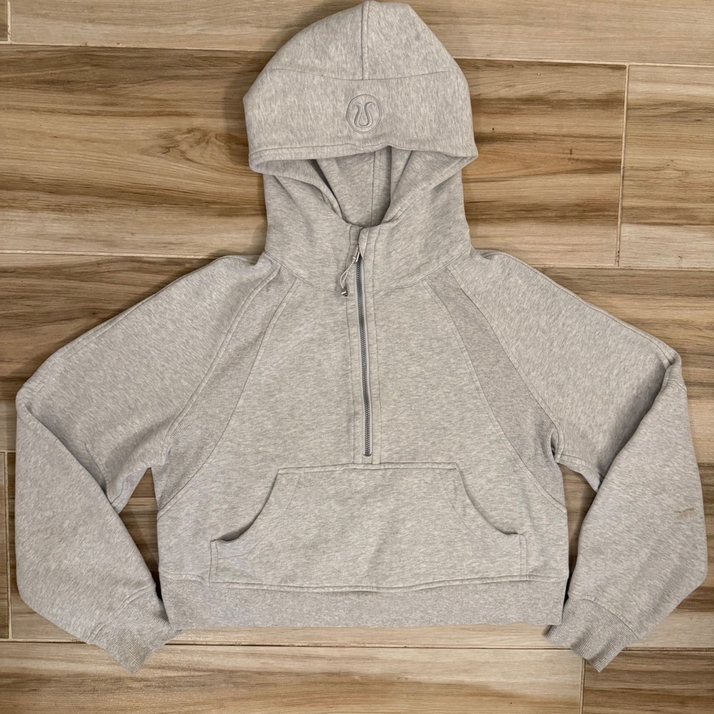 Lululemon Scuba Oversized Half Zip Hoodie Heathered Grey XS/S LW3DUSS